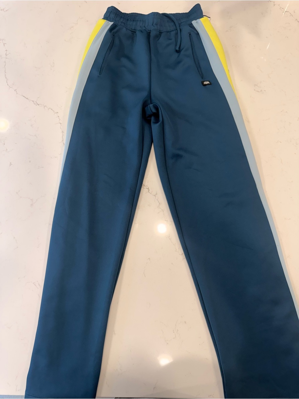 Tiger Friday adult Blue Track Snap Pants with Side Stripe